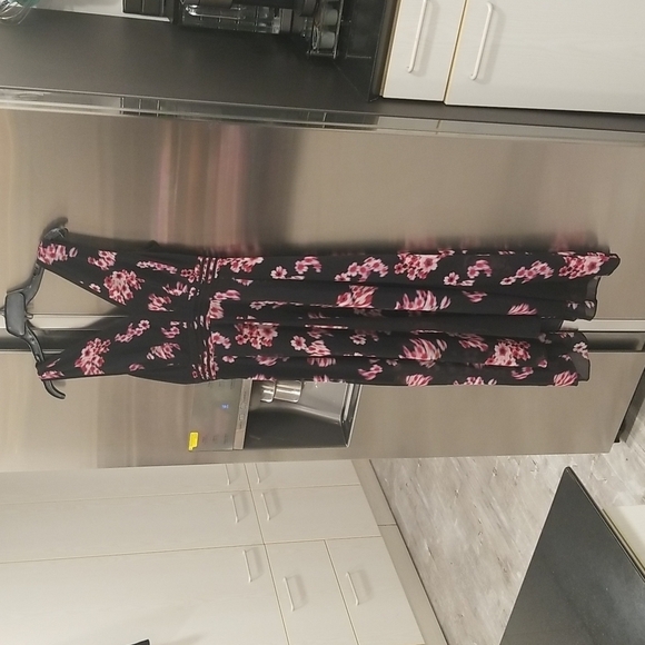 💕ALLSAINTS💕 Marcella Jasmine Dress ~ Jasmine Black Absract Moody Floral 6 NWT - Picture 6 of 15